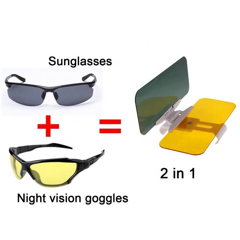 Anti glare day and night vision car sun-shield