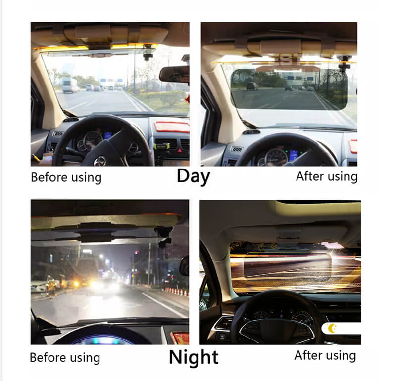 Anti glare day and night vision car sun-shield