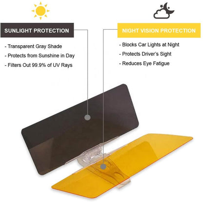 Anti glare day and night vision car sun-shield