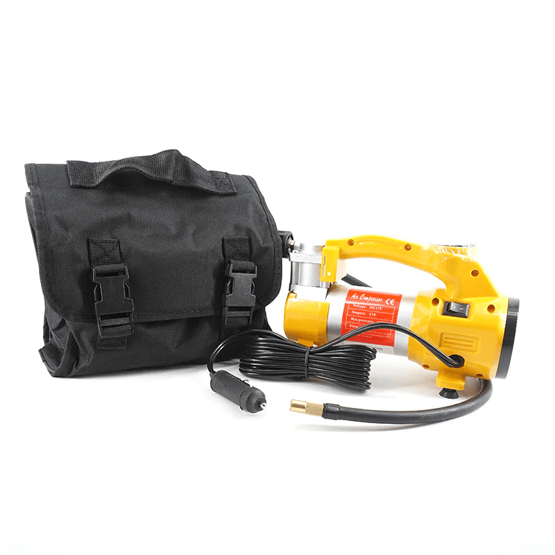 PORTABLE HEAVY DUTY AIR COMPRESSOR W/ SUPER BRIGHT FLASH LIGHT