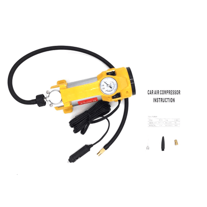 PORTABLE HEAVY DUTY AIR COMPRESSOR W/ SUPER BRIGHT FLASH LIGHT