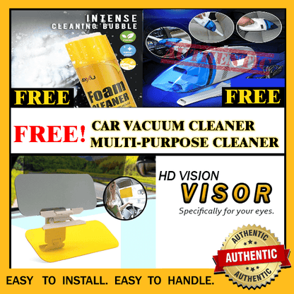 HD VISOR PLUS FREE CAR VACUUM CLEANER AND MULTI- PURPOSE CLEANER